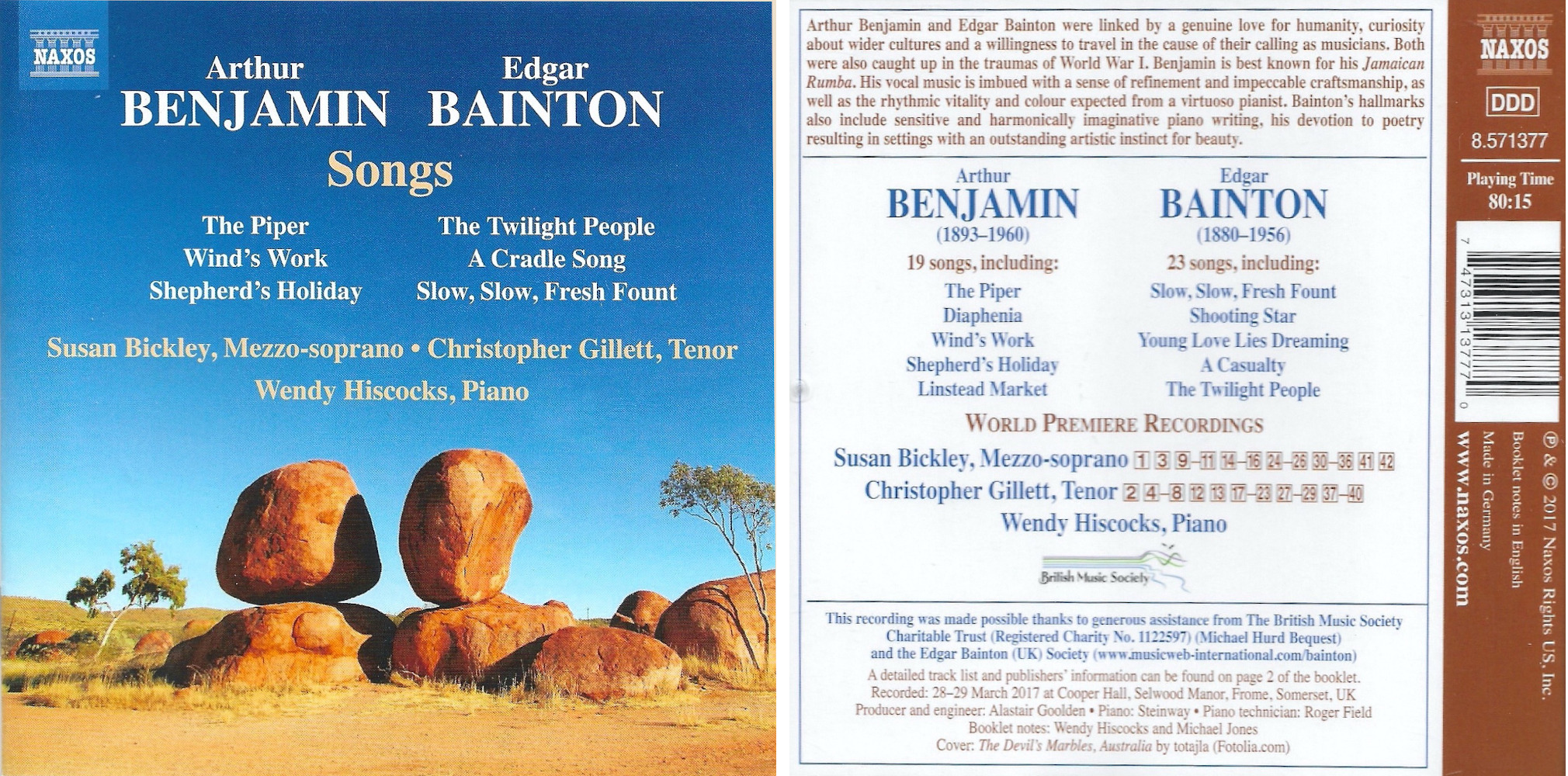 Benjamin, Bainton Songs