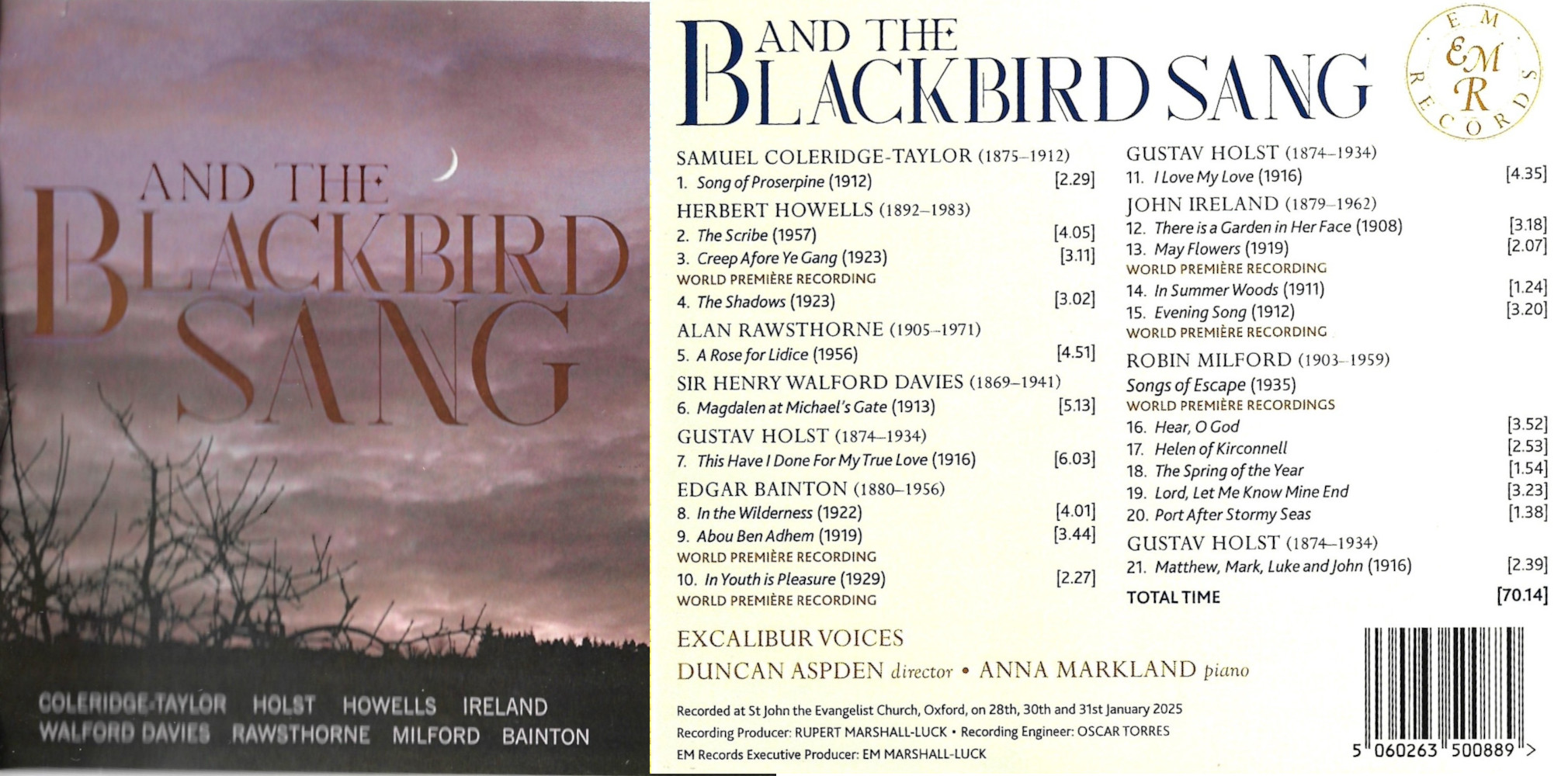 And the Blackbird Sang